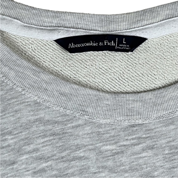 Abercrombie & Fitch Large Gray Logo Crew Neck Pullover Sweatshirt - Picture 5 of 10